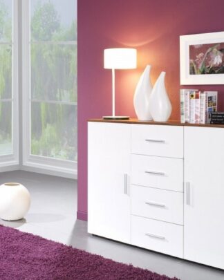 Komoda UNI/CAMA, švestka/bílý lesk