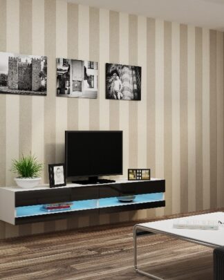 Televizní stolek VIGO NEW "180", bílá/černý lesk