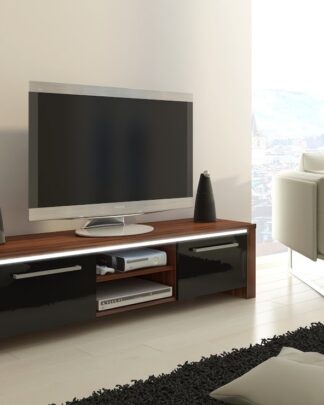 TV stolek HELIX, švestka wallis/černý lesk