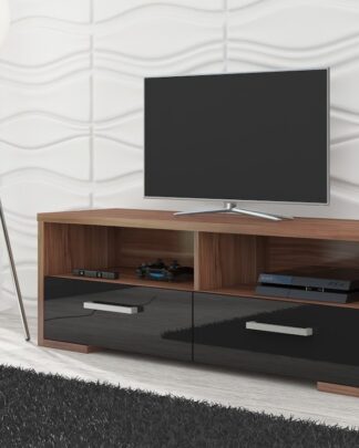 TV stolek ROMA, švestka wallis/černý lesk