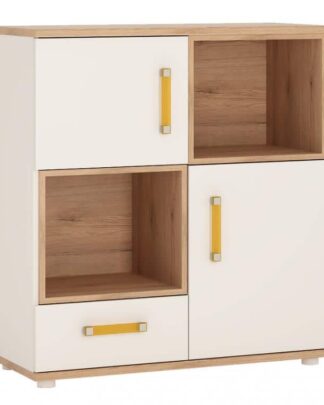 Komoda AMAZON 2D1S, typ 36, san remo/bílý lesk