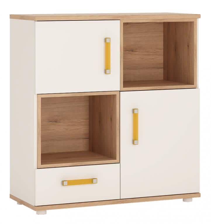 Komoda AMAZON 2D1S, typ 36, san remo/bílý lesk