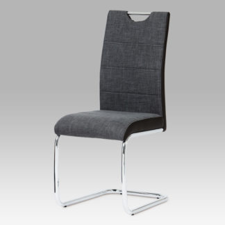 Jídelní židle, látka šedo-černá / chrom HC-582 BK2