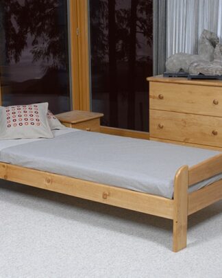 Postel ANIA 90x200 cm s roštem, masiv borovice/moření olše