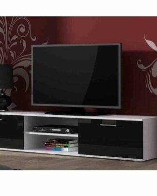 SOHO, RTV stolek 180 S-3, bílý mat/černý lesk