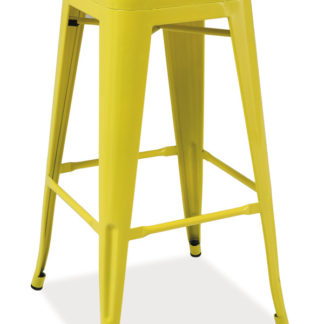 Barová kovová židle LONG, žlutá
