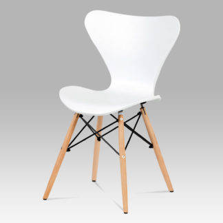 Jídelní židle CT-742 WT, bílý plast / natural