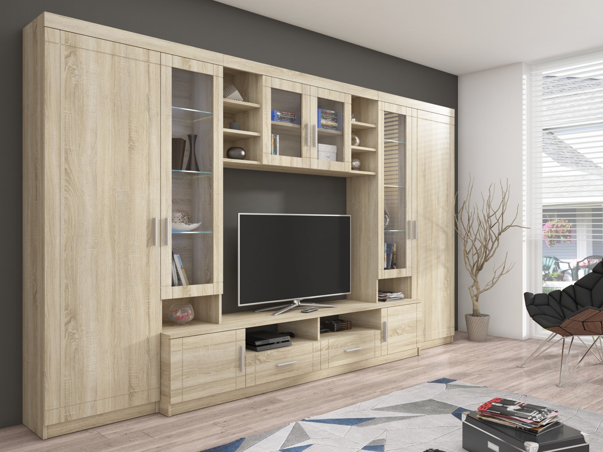 Obývací stěna PARIS, dub sonoma