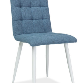 Jídelní čalouněná židle OTTO, modrá/bílá
