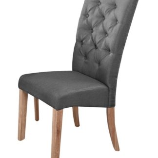 Jídelní čalouněná židle ATHENA, šedá/dub natural