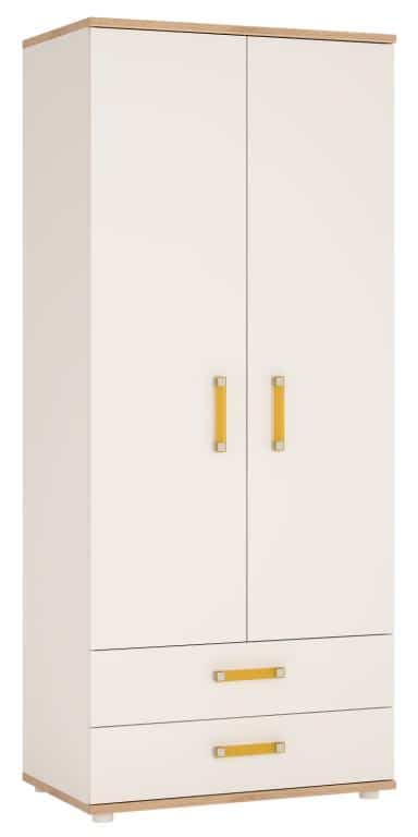 Skříň AMAZON 2D2S, typ 20, san remo/bílý lesk