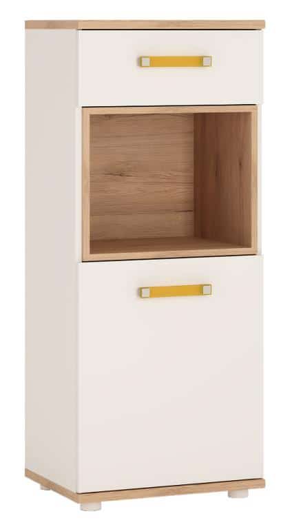 Komoda AMAZON 1D1S, typ 33, san remo/bílý lesk