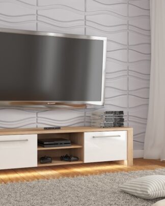 TV stolek HELIX NEW, dub sonoma/bílý lesk