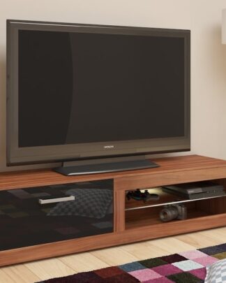 TV stolek VIKI NEW, švestka wallis/černý lesk