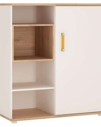 Nízký regál s šatní tyčí AMAZON 1D, typ 30, san remo/bílý lesk