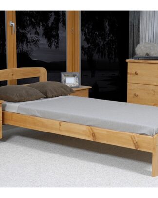 Postel SARA 90x200 cm s roštem, masiv borovice/moření olše