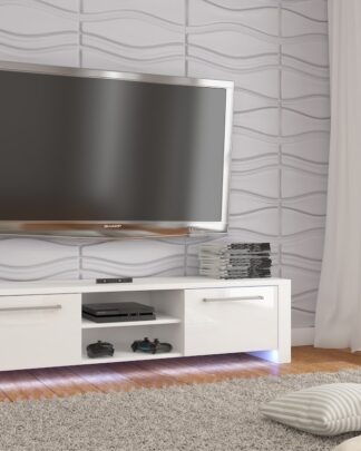 TV stolek HELIX NEW, bílá/bílý lesk
