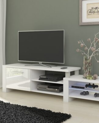 TV stolek ORION, bílá/bílý lesk