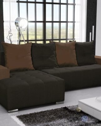 Rohová sedačka TELO 7 levá, hnědá/světle hnědá