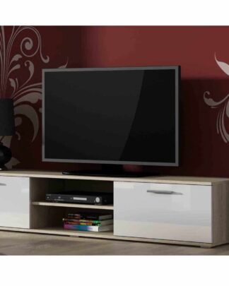 SOHO, RTV stolek 180 S-3, dub sonoma/bílý lesk