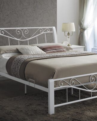 Postel PARMA 160x200 s roštem, bílá/bílá