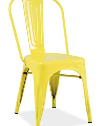 Jídelní kovová židle LOFT, žlutá
