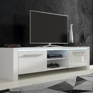 TV stolek HELIX 2, bílá/bílý lesk