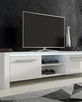 TV stolek HELIX 2, bílá/bílý lesk