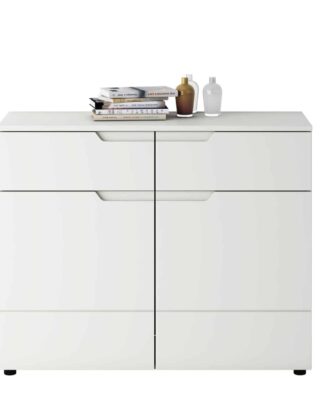 Komoda HILTON HILK03, bílá/bílý lesk