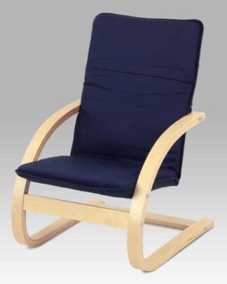 Dětské relaxační křeslo QR-06 BLUE, látka modrá / přírodní