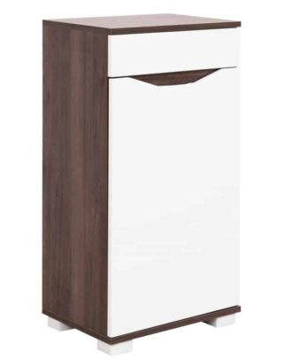 APOLON PA-3 MDF – komoda, OŘECH TABACCO / BÍLÁ LESK