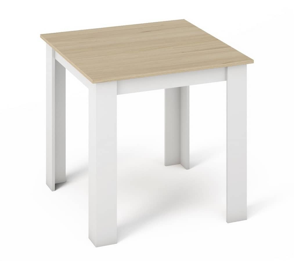 Jídelní stůl KONGO 80x80, sonoma/bílá