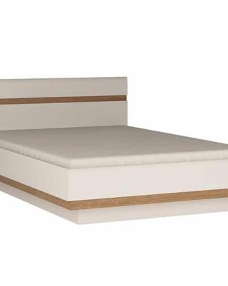 LINATE/91, postel 140 cm, alpská bílá/trufla