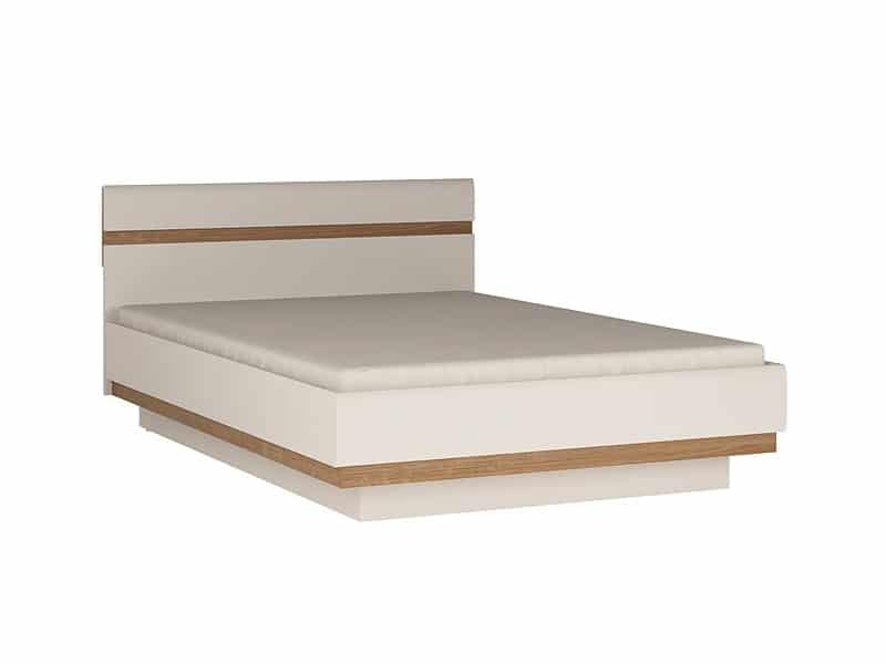 LINATE/91, postel 140 cm, alpská bílá/trufla