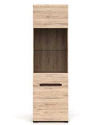ELPASSO, vitrína REG1W1D, dub san remo světlý/dub wenge hnědý
