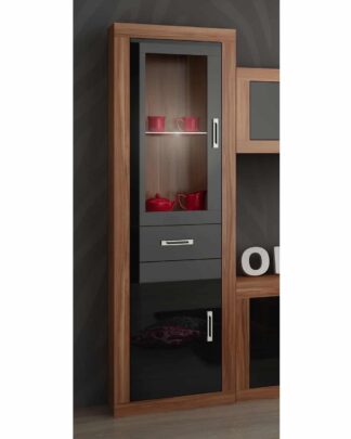 VERIN/14, regál 1DSW, švestka wallis/černý lesk