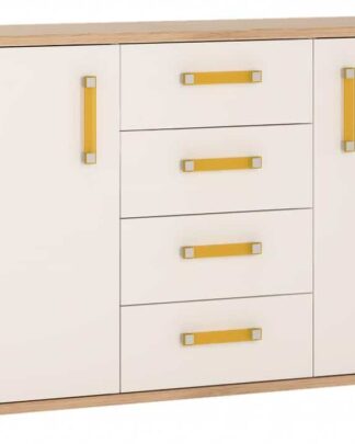 Komoda AMAZON 2D4S, typ 41, san remo/bílý lesk
