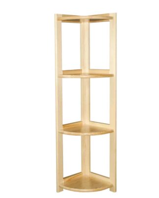 Regál rohový ažurový - výška 150 cm, masiv borovice, moření: ...