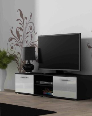 SOHO, RTV stolek 140 S-4, černý mat/bílý lesk