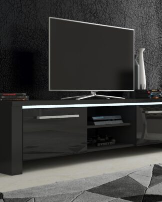 TV stolek HELIX 2, černá/černý lesk