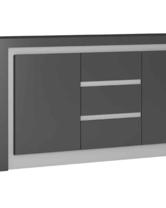 LYON LYOK01 komoda 2D-3S, šedé platinum/šedý lesk