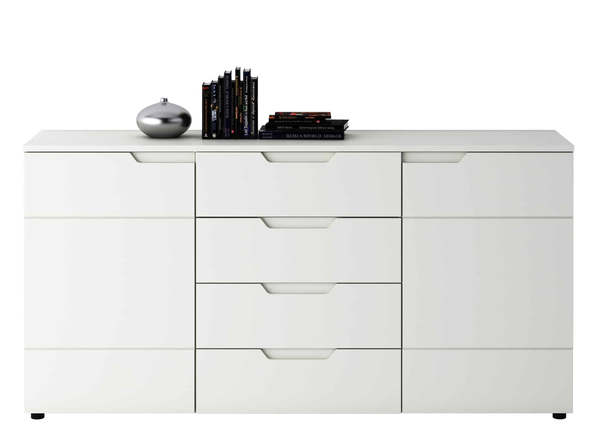 Komoda HILTON HILK01, bílá/bílý lesk