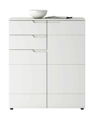 Komoda HILTON HILK07, bílá/bílý lesk
