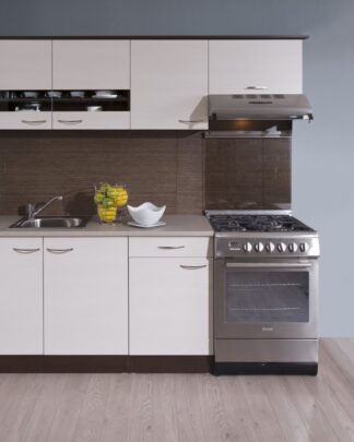 Kuchyně NELA 150/210 cm, korpus dub tmavý/dvířka woodline creme
