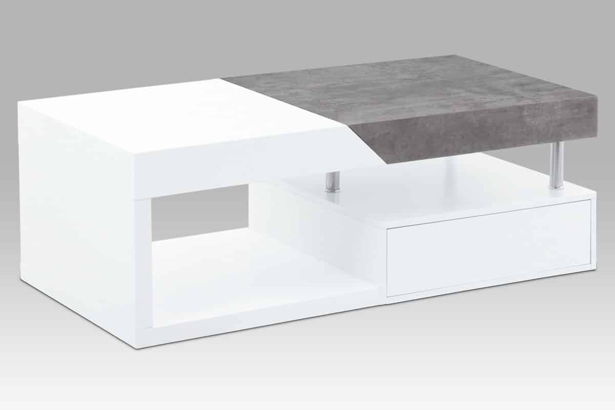 Konferenční stolek AHG-622 WT, bílý mat/beton