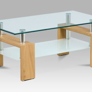 Konferenční stolek AF-1024 OAK, divoký dub/sklo