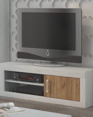 VERIN/21, televizní stolek 1D, craft bílý/craft zlatý