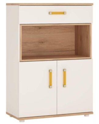Komoda AMAZON 2D1S, typ 31, san remo/bílý lesk