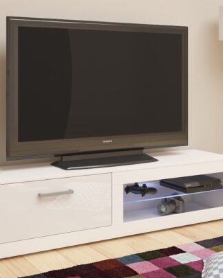 TV stolek VIKI NEW, bílá/bílý lesk