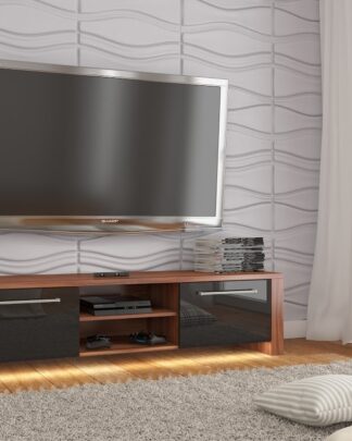 TV stolek HELIX NEW, švestka wallis/černý lesk